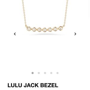 Dana Rebecca Lulu Jack Bezel Bar Necklace - 14K rose gold and 16” length